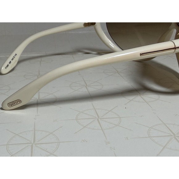 Rare Archive Tom Ford FT267 Grant 25F Shield Women\'s Sunglasses Ivory w/Case